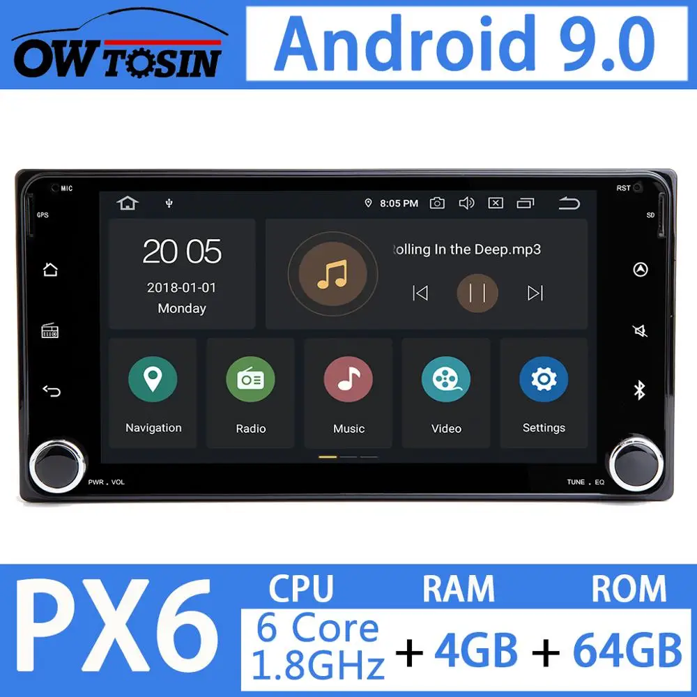 

7" Android 9.0 Car Multimedia Player GPS Radio for Toyota RAV4 VIos Hilux Terios Avanza Fortuner Prado 4Runner Vits Hiace Previa