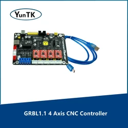 GRBL1.1 4 Axis CNC Controller, Offline for CNC3018 Laser Engraver, Compatible with 300W and 500W Spindle, USB Controller Board