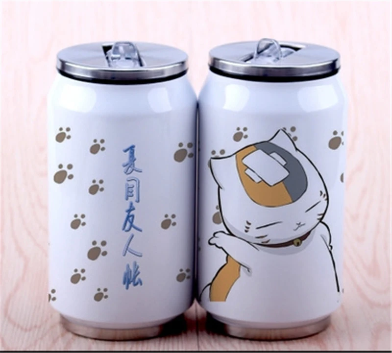 Мультфильм Natsume Yuujinchou из нержавеющей стали теплоизоляционная чашка аниме бутылочка для кошек кружка для воды украшения, рождественские подарки