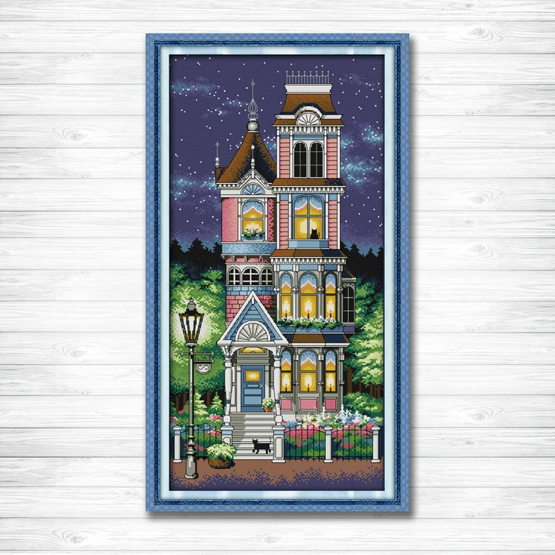 

A quiet night Scenic painting pattern counted printed on canvas DMC 11CT 14CT Chinese Cross Stitch kit needlework Set embroidery
