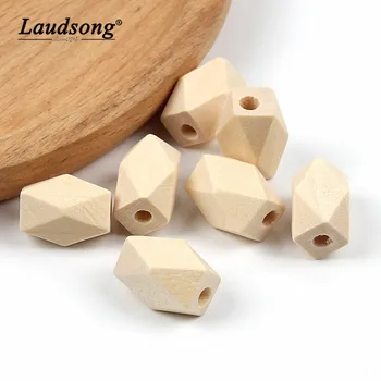 

10PCS Natural Cylindrical Cutting Geometry Cut Wood Beads Jewelry Necklace Earrings Making Baby Pacifier Clip Accessories