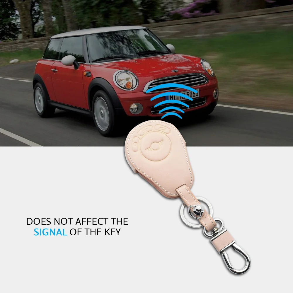 Кожаный чехол для автомобильного ключа BMW Mini Cooper 3 кнопки умный пульт