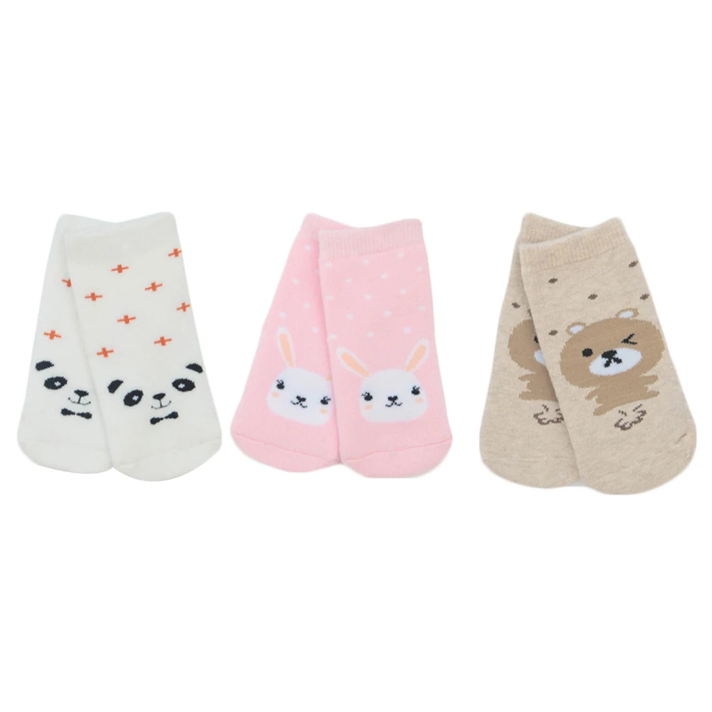 New 3Pairs/set Winter Autumn Thicken Warm Infant Cartoon Animals Terry Socks Baby Toddlers High Socks - Color: NO.1