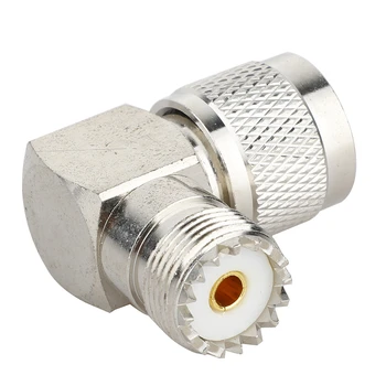 

90 Degree UHF Plug Male PL259 To SO239 Female Jack Connector Alloy Steel Right Angle Adapter Connector High Quality