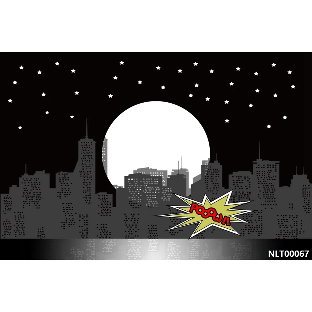 Laeacco мультфильм город здание Луна Звезда дети фотографии фоны индивидуальные фотографические фоны для фотостудии - Цвет: NLT00067