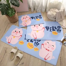 Мультяшный розовый поросенок длинный кухонный коврик для ванной коврик Домашний коврик для входа впитывающий ковер для спальни гостиной нескользящий