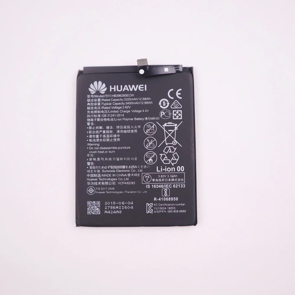 3400 мА/ч, HB396285ECW Аккумулятор для Huawei P20/Honor 10/Honor 10 Lite Оригинальные аккумуляторы