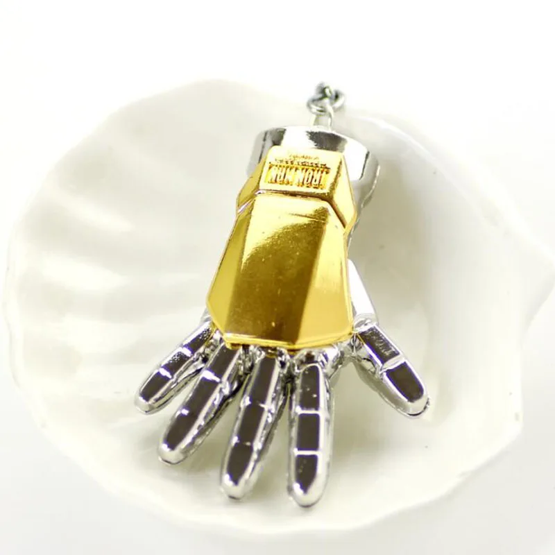 10pcs/lot Fashion Jewelry Marvel Comics Retro The Avengers Iron Man Palm Golves Keychain Superhero Trendy Alloy Keyring For Men