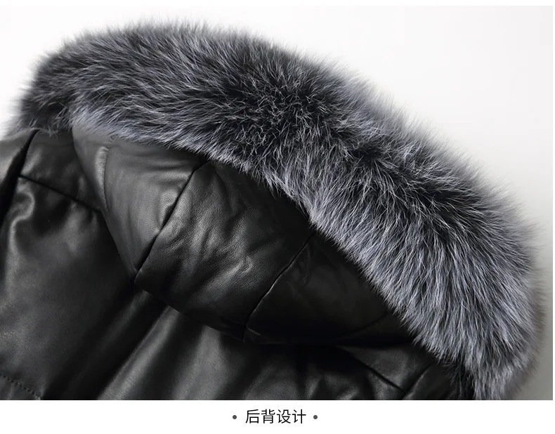Зимнее теплое Черное модное кожаное пальто для женщин, хлопковое пальто из овчины с лисьим пухом размера плюс 3xl, длинное меховое пальто с капюшоном