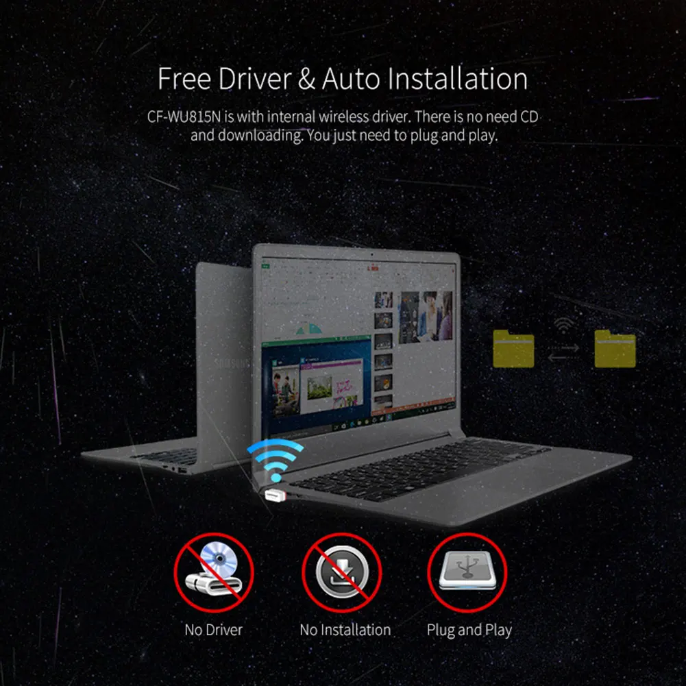 2.4GHz Office Laptop Stable Signal Network Card External Receiver Drive Free Wireless Fast Speed Wifi Adapter USB Interface Mini