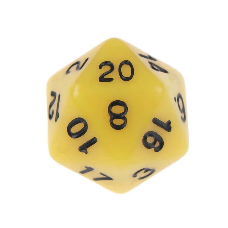 YLTOY227-YL 1PC Digital Dice Game Dices Set Polyhedral D20 Multi Sided Acrylic Dice Gift Desktop Game Accessories For Board Game - Цвет: YLTOY227-YL
