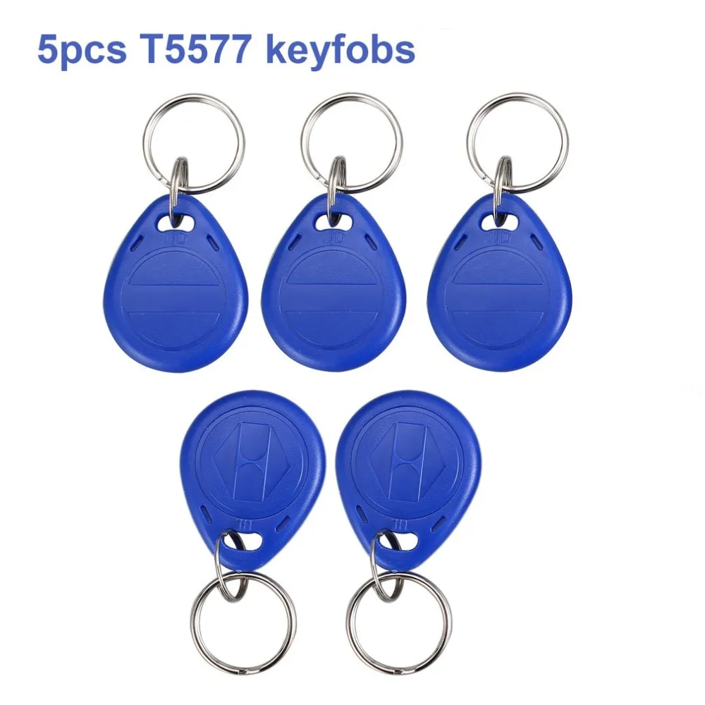 RFID считыватель 125 кГц EM4100 ID карта копир/rfid-дубликатор+ 5 шт. чип ключ карты брелки электронные ключи безопасности+ 6 шт. брелки
