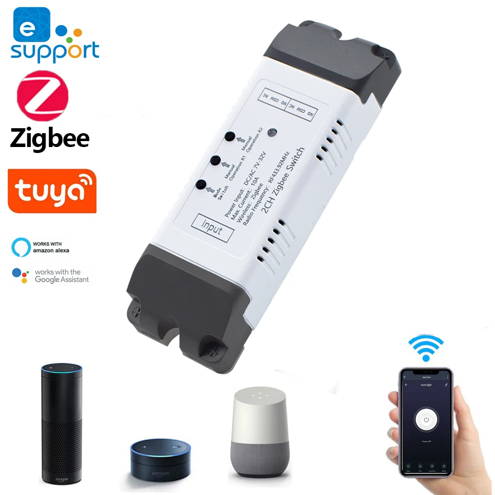 2CH 4CH Zigbee Relay Module APP Wifi Smart Switch Module 433 Remote Control  Smart Home Garage Remote Relay Alexa Google Home - AliExpress