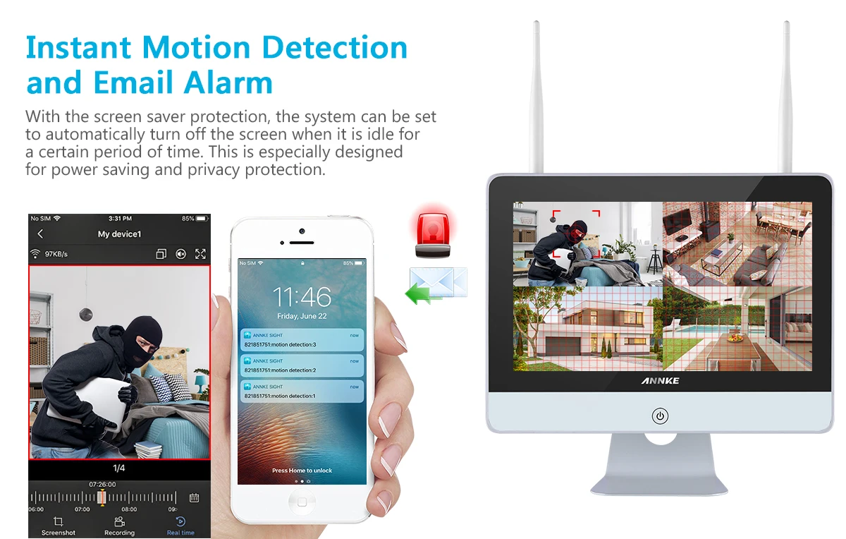 ANNKE 8CH FHD Wi-Fi беспроводная NVR CCTV система 1080P IP камера wifi уличная Водонепроницаемая CCTV камера безопасности комплект видеонаблюдения