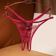 Женское сексуальное нижнее белье Эротические Сексуальные трусики открытое Кружевное боди нижнее белье с цветочным кружевом трусики без косточек стринги с подвеской из драгоценных камней