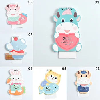 

2021 New Year Kawaii Cartoon Table Calendar Mini Table Desk Calendar Agenda Organizer Planner Book 2021 Calendar