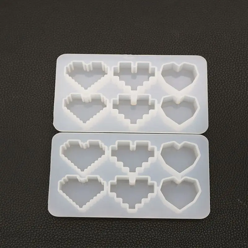 Кристальная УФ-эпоксидная смола, форма Pixel Love Heart shape High Mirror DIY ювелирные изделия ручной работы, подвесные силиконовые формы для смолы
