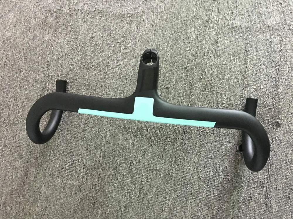 

FASTERWAY integrated super light black with blue carbon road bike handlebar carbon fibre handlebar for 28.6mm