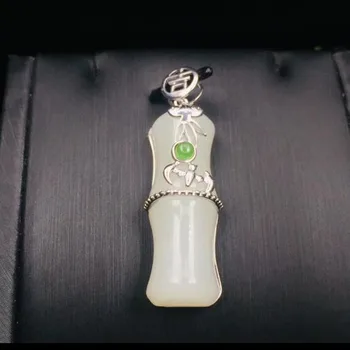 

Wholesale Chinese Fine Jewelry Hetian Jade Auspicious Half Bamboo Lucky Amulet Jewelry Pendant Jade Necklace