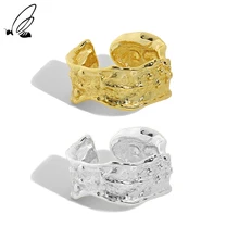 

S'STEEL 925 Sterling Silver Simple Extremely Design Irregular Texture Ring For Women's Punk Engagement Open 2021 Fine Jewelry