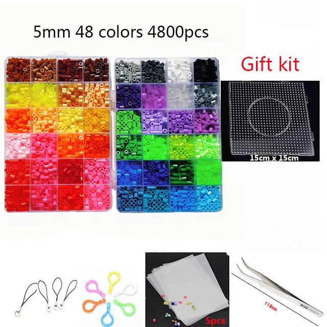 72 Цвета 2,6 мм бисер мини-Хама в коробке 5 мм perler игрушки Бусы дети 3D Пазлы ручная работа развивающие игрушки - Цвет: 48 colors 5mm
