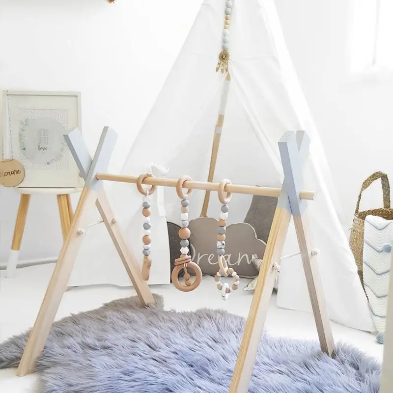 Simples de Madeira Fitness do Bebê Nordic Crianças Quarto Decorações Recém-nascido Rack 4 Nordic simples de madeira crianças quarto decorações