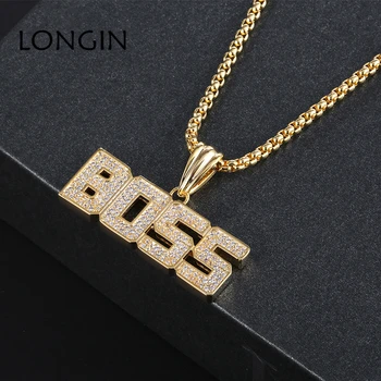 

European And American Fashion New Personality Letter Design Gold Color Pendant Necklace Hip Hop Creative Wild Necklace Jewelry