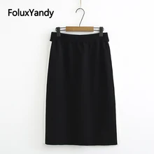 ^#Cheap Knitted Skirt Women Plus Size XXXL Spring Autumn Winter Casual Striped Slim Knee-length Pencil Skirts Black KKFY4247 ^#Cheap Knitted Skirt Women Plus Size XXXL Spring Autumn Winter Casual Striped Slim Knee-length Pencil Skirts Black KKFY4247
