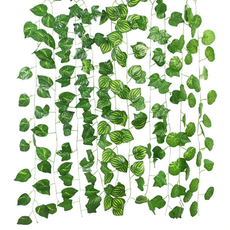 Guirlande de feuilles artificielles 230cm, fausse plante verte de lierre  suspendue au mur, décoration de jardin de maison pour fête de mariage |  AliExpress