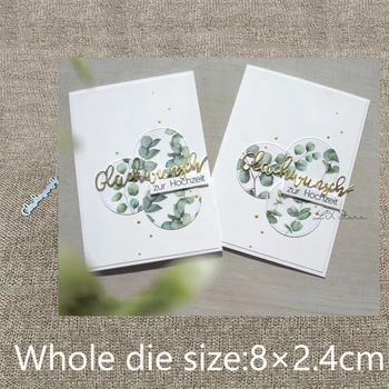 

New Design Craft Metal stencil Cutting Dies German congratulation decoration scrapbook die cuts Album Paper Card Craft Embossing