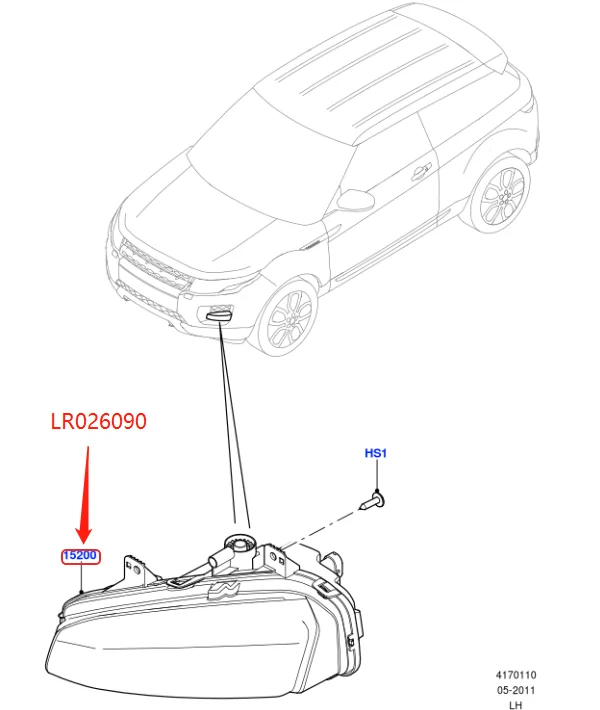 Передний бампер светодиодный противотуманный светильник для Land Rover Range Rover Evoque 2012- передний бампер противотуманная фара правая LR026089 или левая LR026090