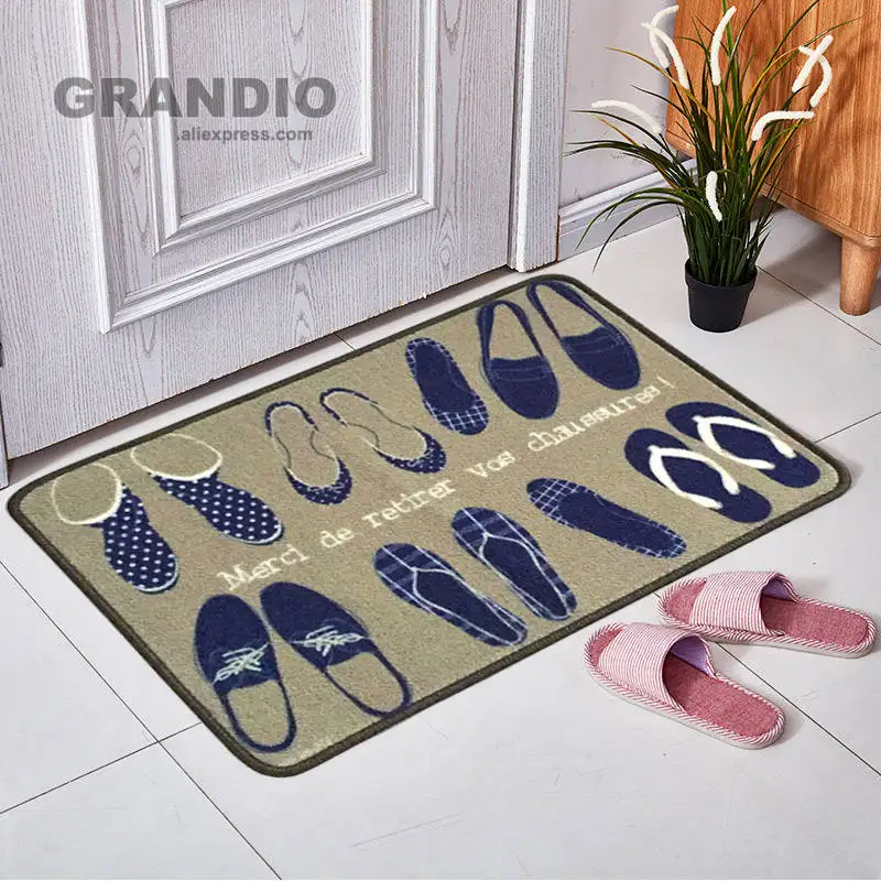 

Decorative Door Mat Carpet Hallway Entrance Doormat 40x60cm Polyester Shoes Clean Mat Latex Non Slip Floor Mat Home Outdoor