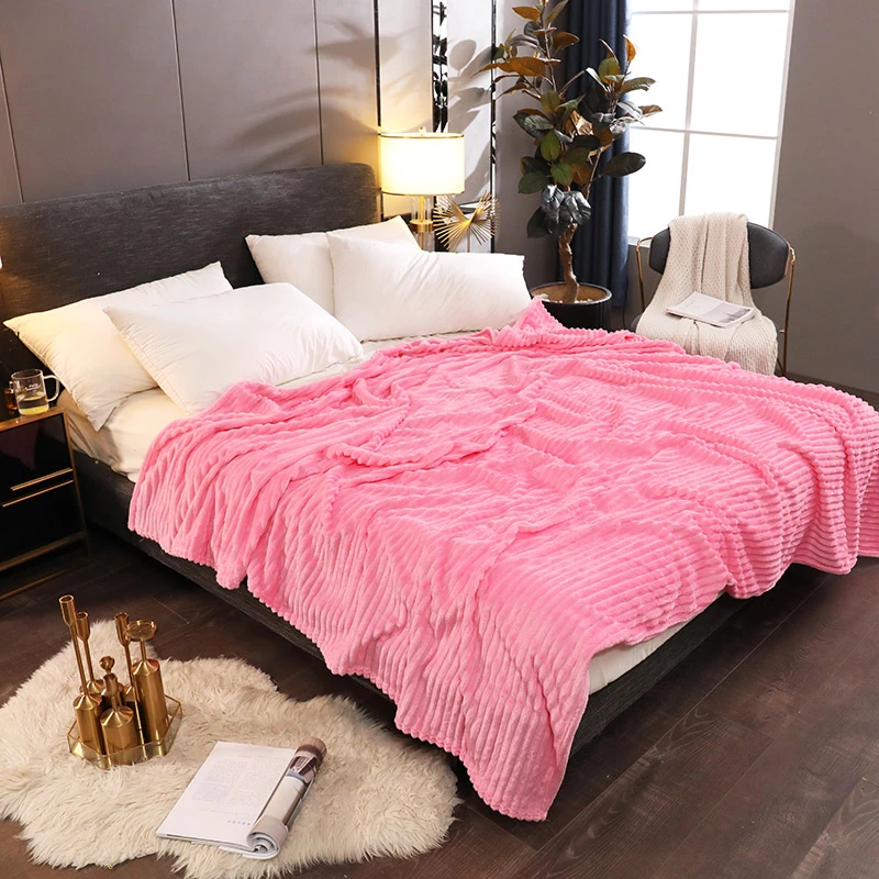 model 5 Winter Flannel Blanket Bedspread Super Warm Bedding Blankets Home Sofa Chair Plane Travel Soft Plush Solid Color Bed Covers - Цвет: model 5