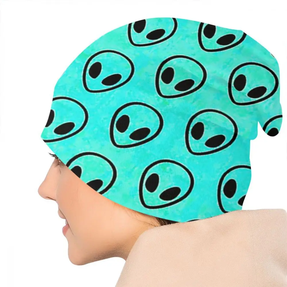 Trippy Green Alien унисекс взрослая Повседневная шапочка, уличная ветрозащитная вязаная Лыжная шапка с рукавом Skully Beanies