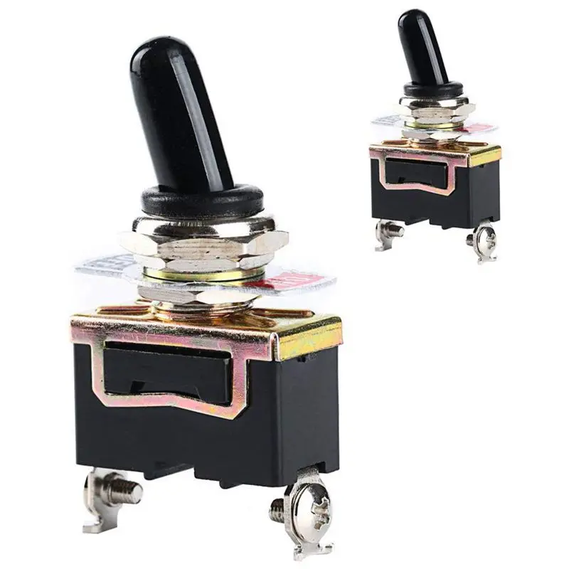 Сверхмощный клавишный тумблер 10A 125V SPST 2 Pin переключатель вкл/выкл металлическая