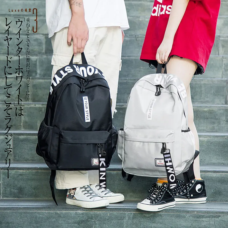 

2019 Backpack Lovers' schoolbags Fashion Shoulder Bag solid color School Bag For Teenage Girl Children Backpac Leisure time