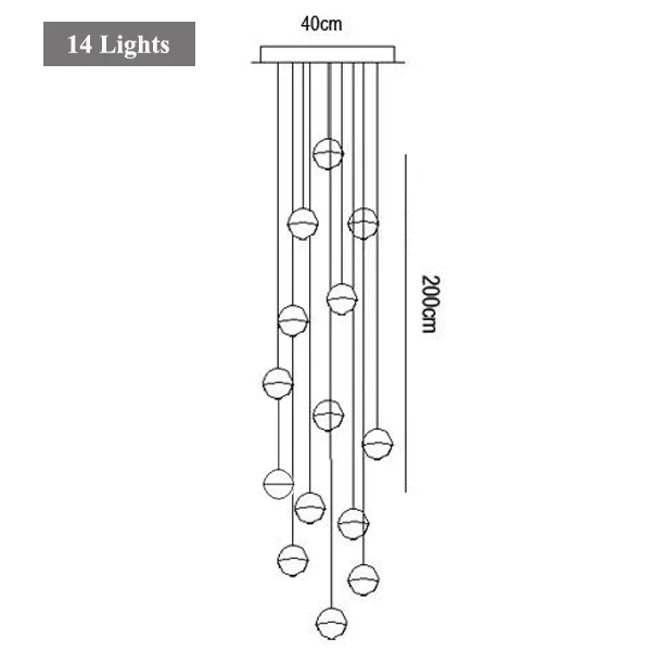 14 Lights round Современный G4 Светодиодный светильник Pandant, несколько лестничные светильники, модные светильники для гостиной, спальни, ресторана, столовой, кухни, освещение - Цвет корпуса: 14 Lights round
