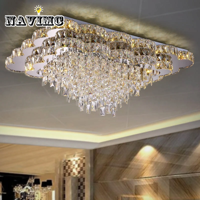 Современный Большой светодиодный хрустальная люстра для гостиной/спальни, роскошные лампы для домашнего декора, освещение в помещении