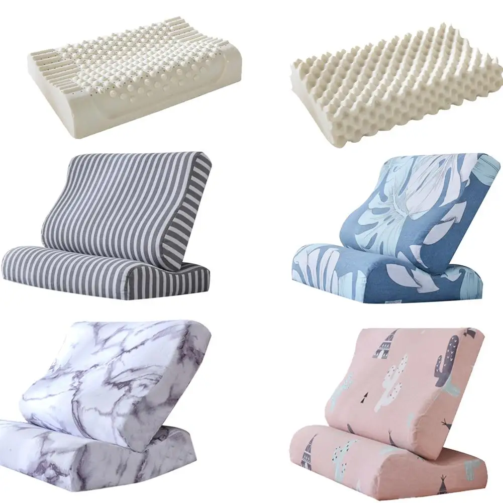 

Pure natural latex Thailand corrected neck sleep pillow protection vertebra health care orthopedics slow rebound bed cervical pi
