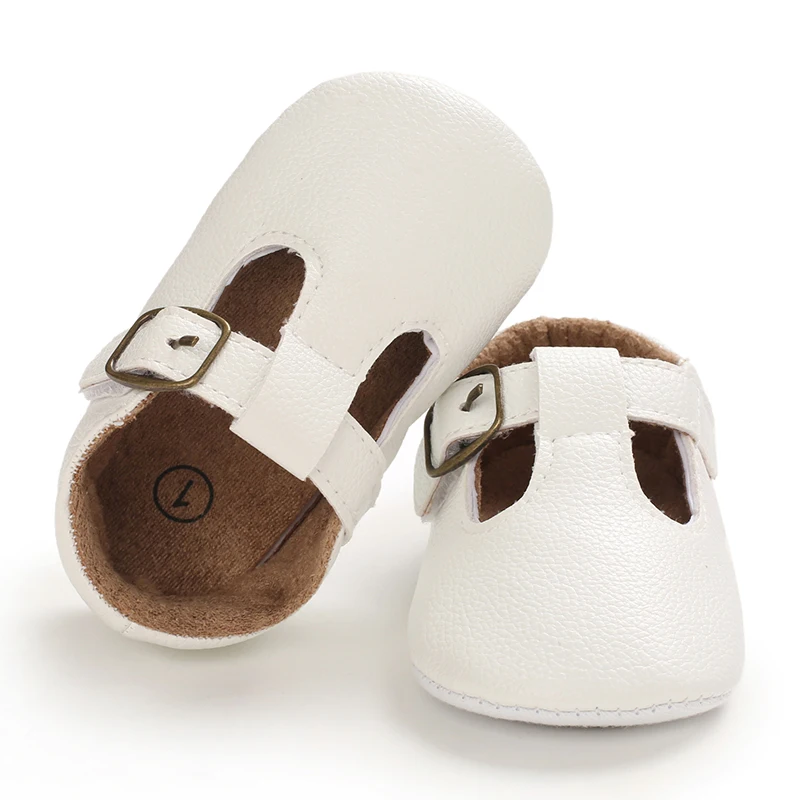 Infant Newborn Baby Girls Princess Non-Slip Floral Border Shoes Toddler Baby Soft PU Leather Prewalker Shoes Solid First Walkers