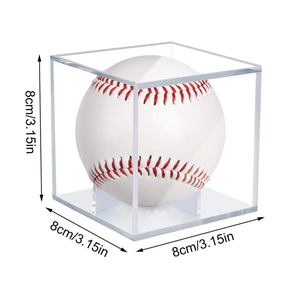 Acrylic Baseball Memorabilia Display Cases UV Protected Baseball Cube Clear Square Box for Baseballs Official Baseball Holder Autographed Trophy Display Stand Tube LuxRound Baseball Display Cases 