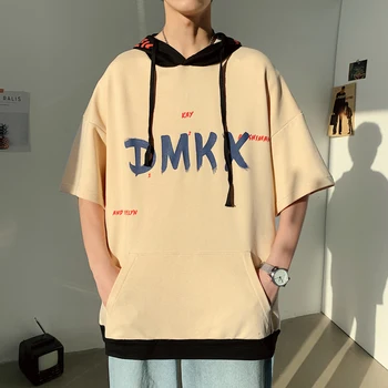 

Summer 2020 Short White Black Hoodie Sweatshirt Mens Hip Hop Punk Pullover Streetwear Casual Fashion Clothes