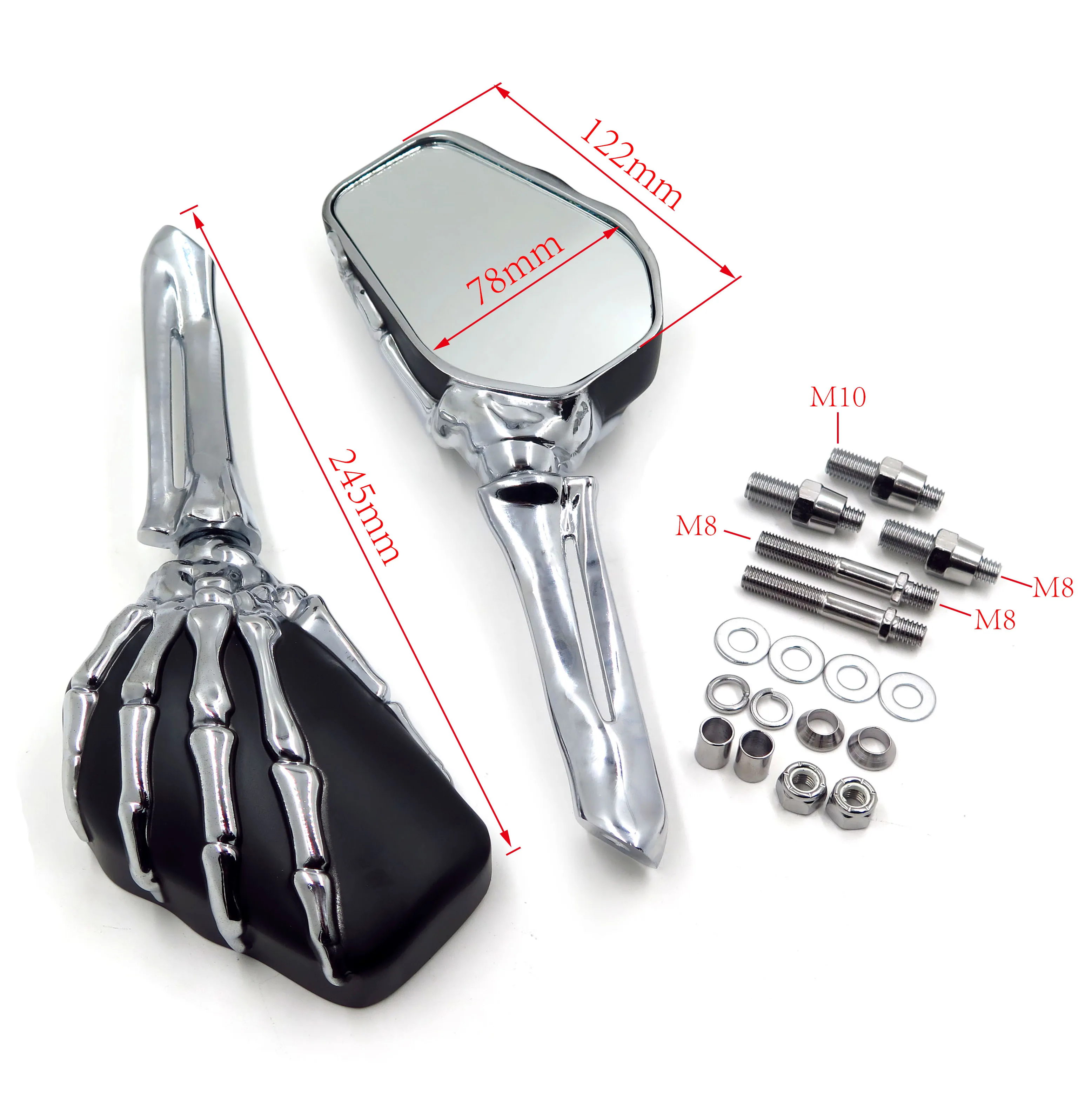Aftermarket мотоцикла Talon зеркало «Череп» Heritage Springer Sportster Dyna Glide для Suzuki Softail V Rod CD