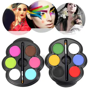 

Face Painting Kit Creative Colorful Waterproof 6 Colors Tattoo Paste Rainbow Body Paint Eco-Friendly Material Mini Pigment