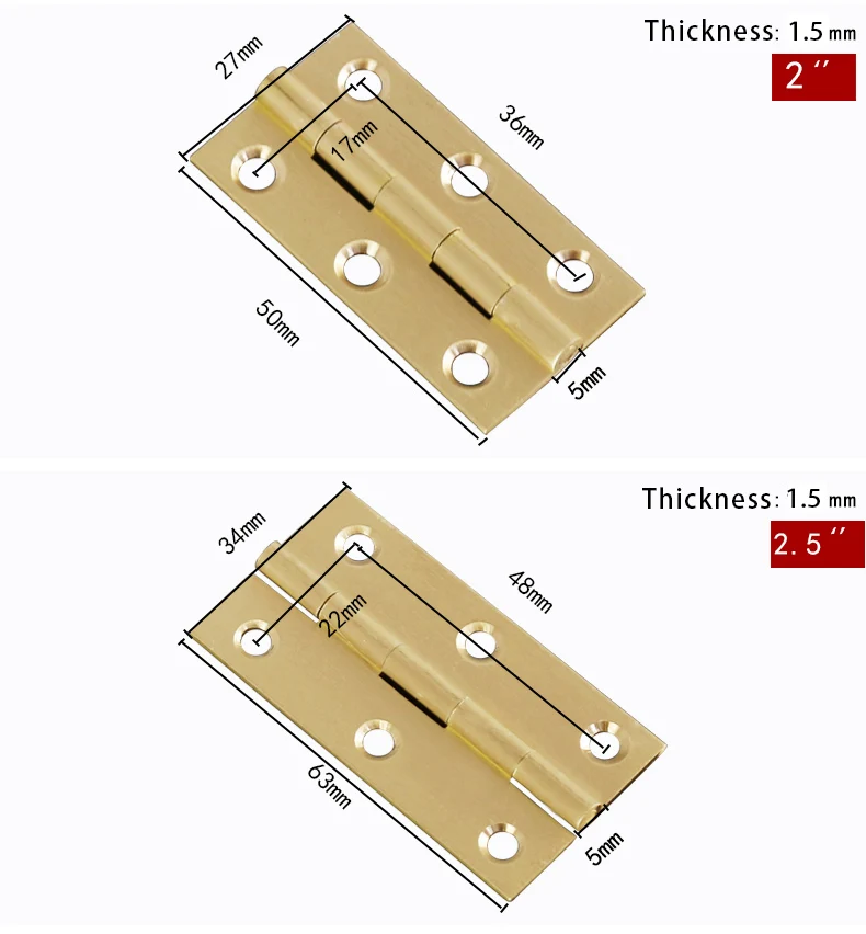 50 Charnières Miniatures En Laiton Plaqué Or - Pour Boîtes à Bijoux, Petits Meubles, Décoration