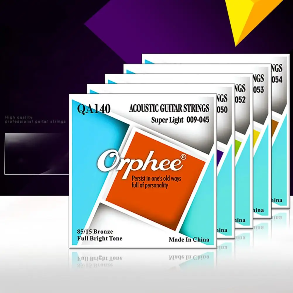 Orphee QA140 акустическая гитарные струны 6 шт./компл. шестиугольная Сталь Core 85/20 бронза проволочный супер светильник напряжения