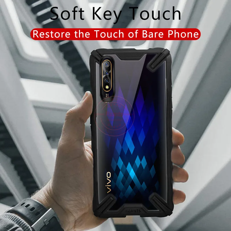 Military airbag Anti-fall shell Case For Vivo S1  IQOO Neo  Y7S Transparent Acrylic PC +TPU Shockproof Armor Back cover Case (9)