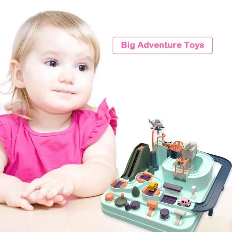 Детская машина, игра для приключений, ручной рельсовый поезд, Детская обучающая игрушка, настольная игра, пазлы, рождественские подарки, игрушки, Детский комплект пазов