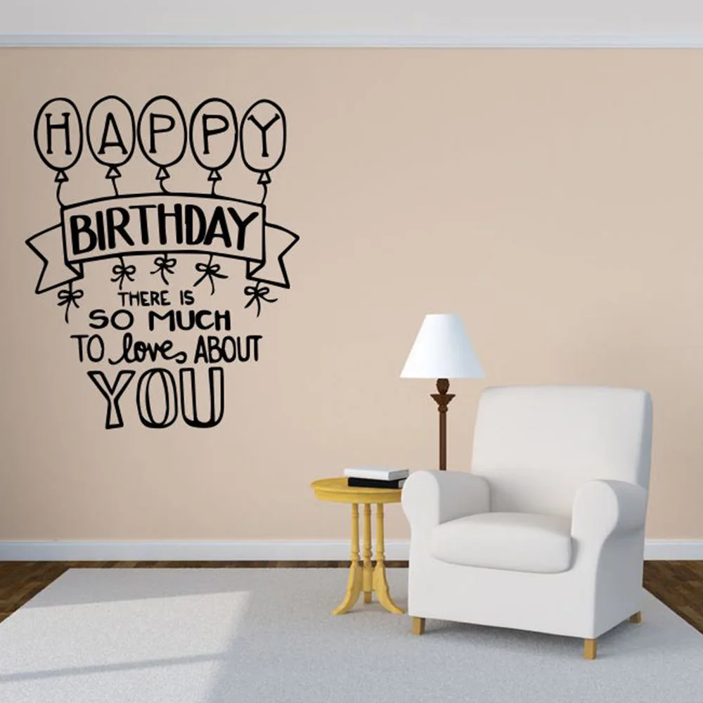 Happy Birthday Vinyl 1x Sticker Present Bumper Home Door Fridge Wish #03