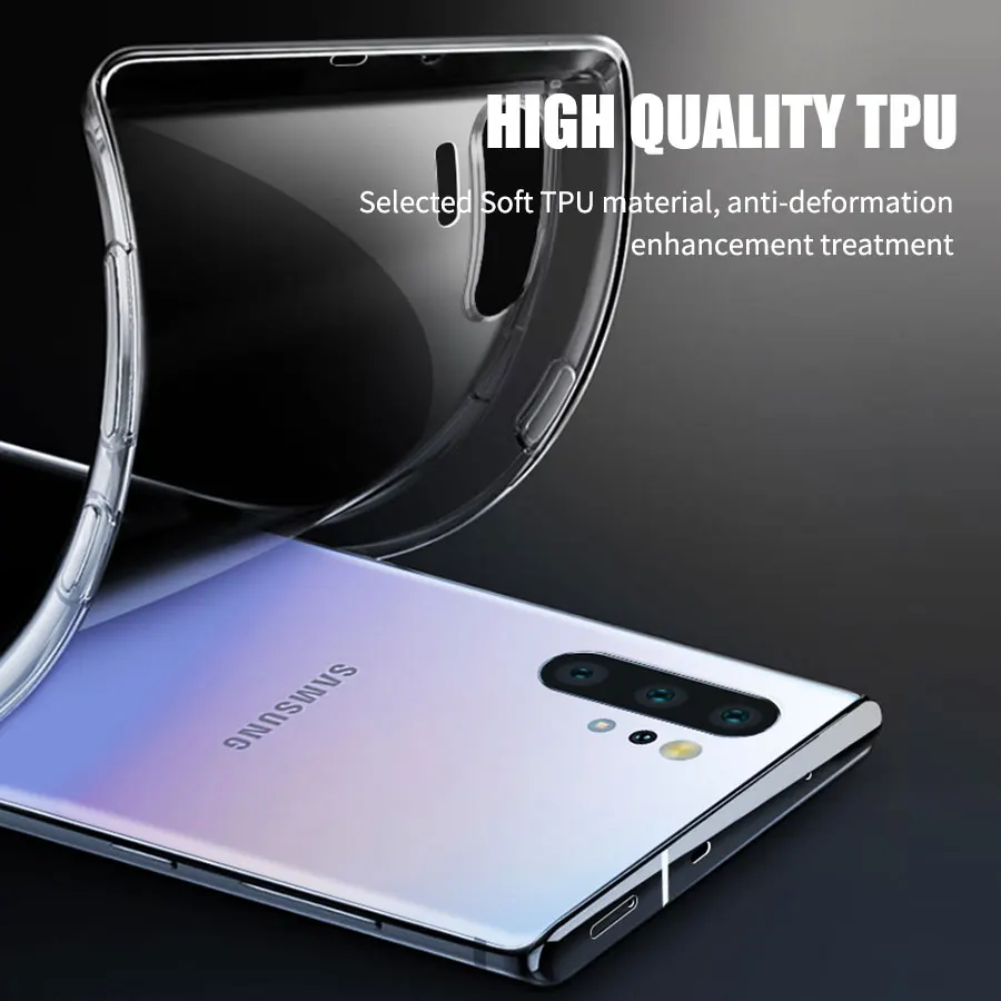 Силиконовый чехол для samsung Galaxy Note 10+ 10 Plus 8 9 прозрачный Чехол Мягкий ТПУ чехол для samsung Galaxy A50 A70 A40 M30s чехол для телефона